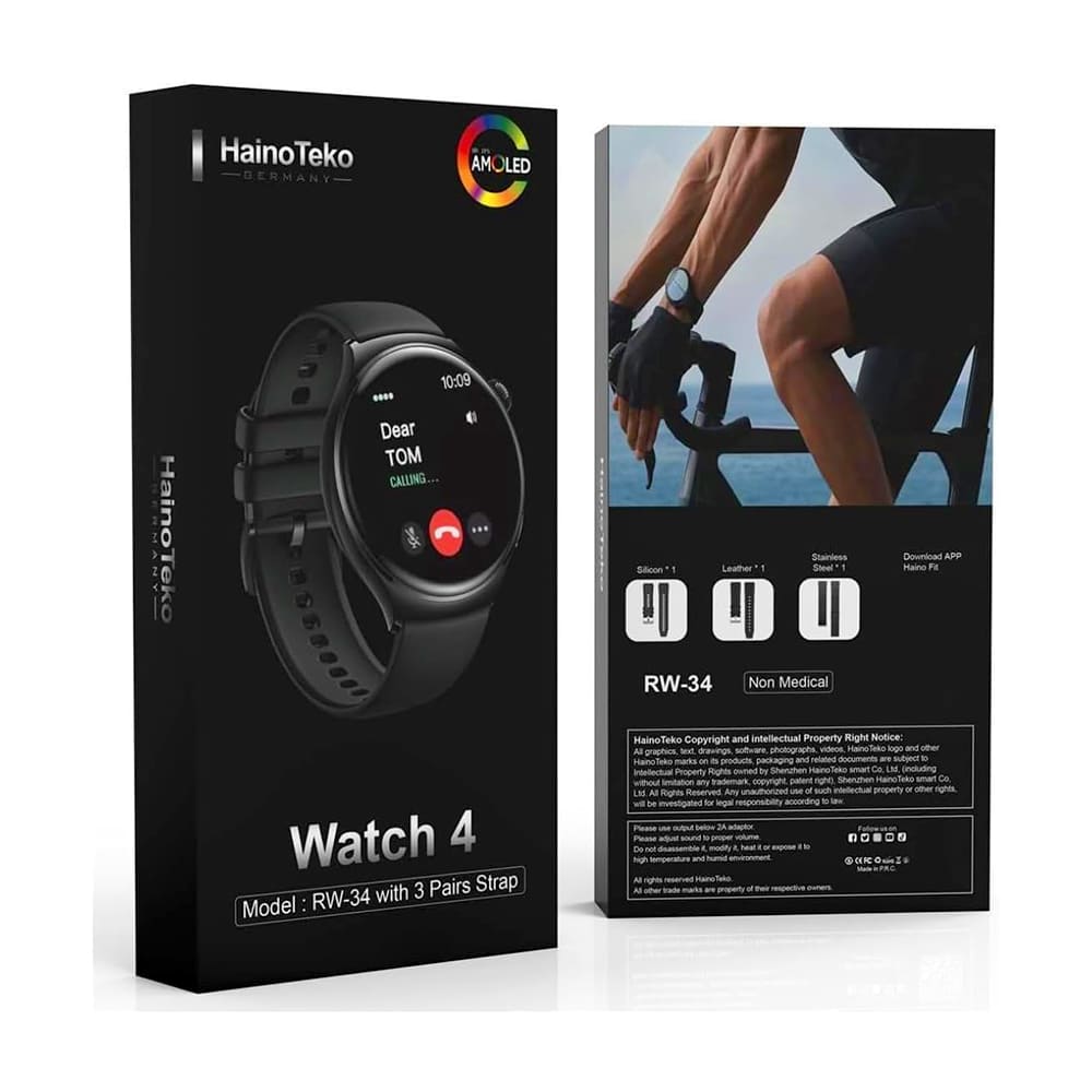 Haino-Teko-RW-34-Smart-Watch-With-3-Pairs-Straps-HD-IPS-AMOLED-Display